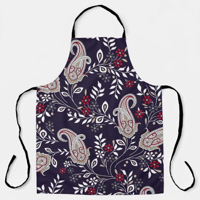 Traditional Indian paisley, seamless pattern. Apron (Front)