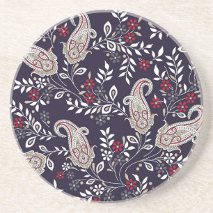 Traditional Indian paisley, seamless pattern. Coaster