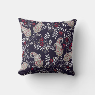 Traditional Indian paisley, seamless pattern. Cushion