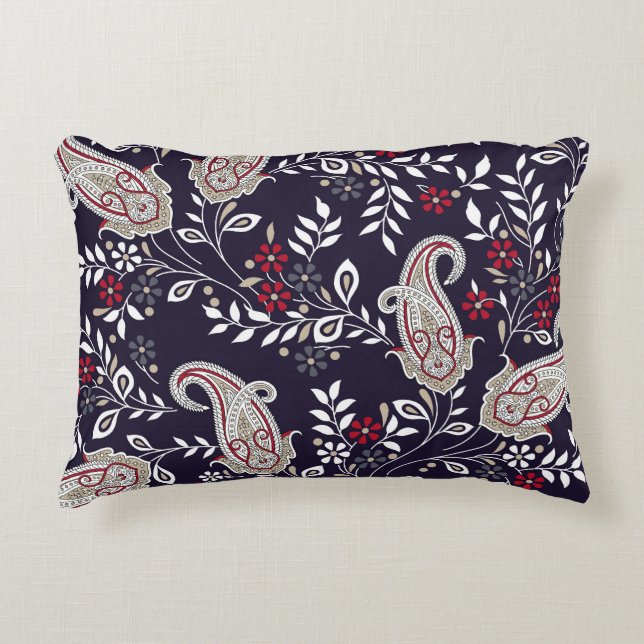 Traditional Indian paisley, seamless pattern. Decorative Cushion (Front)