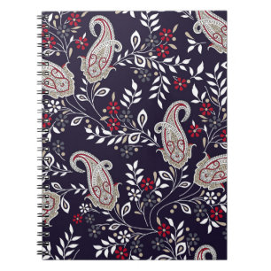 Traditional Indian paisley, seamless pattern. Notebook