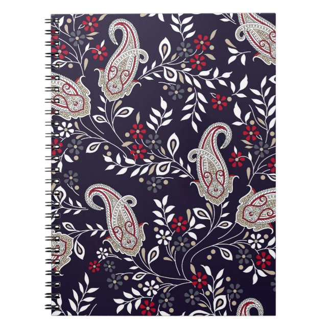 Traditional Indian paisley, seamless pattern. Notebook (Front)