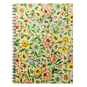 Traditional Indian Spring Floral Design Notebook