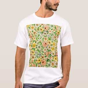 Traditional Indian Spring Floral Design T-Shirt