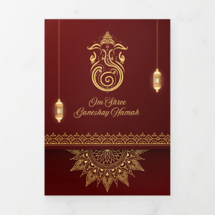 Traditional Indian wedding  Card   4-Page Folded C