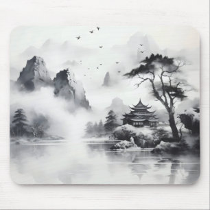Traditional Ink Painting Landscape Mouse Mat