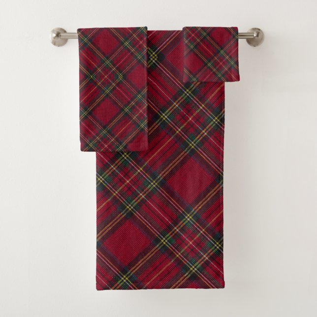 Traditional Inverness Scottish Tartan  Bath Towel Set (Insitu)