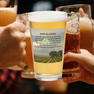 Traditional Irish Blessing Farmland Landscape Glass