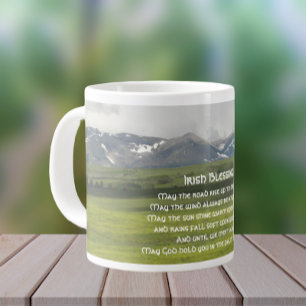 Traditional Irish Blessing Green Valley  Large Coffee Mug