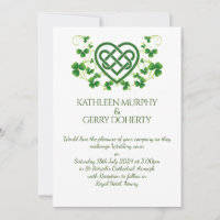 Traditional Irish Celtic Love Knot and Shamrocks
