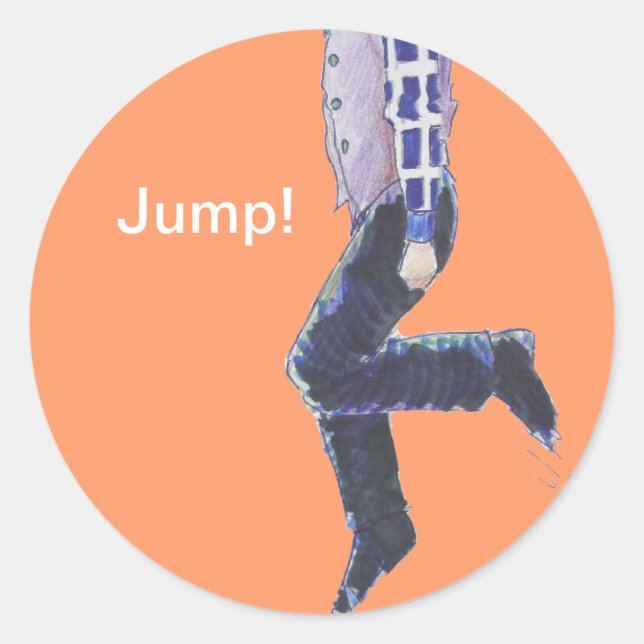 Traditional Irish Dancing Cartoon Classic Round Sticker (Front)
