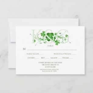 Traditional Irish Shamrocks Celtic Clover RSVP Card