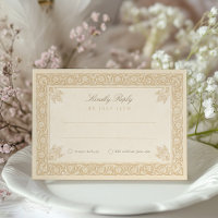 Traditional Islamic Calligraphy Wedding RSVP Card