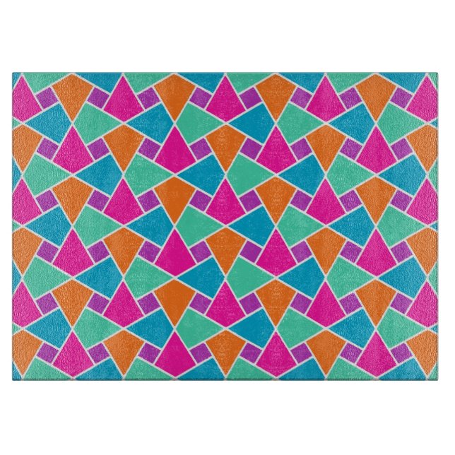 Traditional Islamic Pattern Glass Cutting Board (Front)
