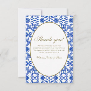 Traditional Italian Blue Thank You Card