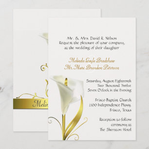 Traditional Ivory Calla Lily Wedding Invitation