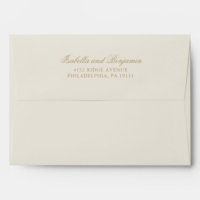 Traditional Ivory Formal Elegant Wedding Envelope (Back (Top Flap))