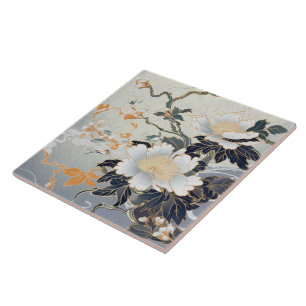 Traditional Japan Kutani Ornamental Art 8 Tile
