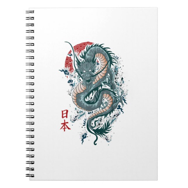 Traditional Japanese Art Dragon Japanese Dragon  Notebook (Front)