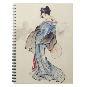 Traditional Japanese Art of Geisha in Kimono Notebook