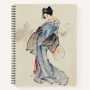 Traditional Japanese Art of Geisha in Kimono Notebook