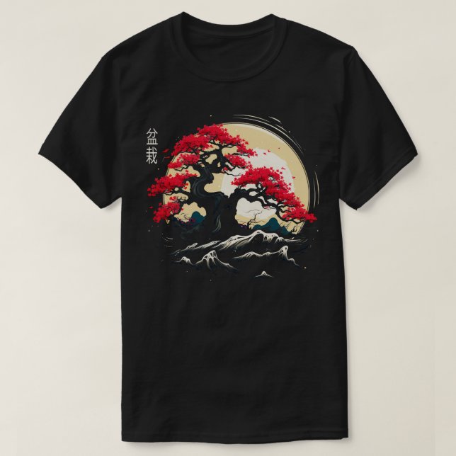 Traditional Japanese Bonsai Tree T-Shirt (Design Front)