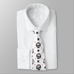 Traditional japanese daruma doll black and white tie