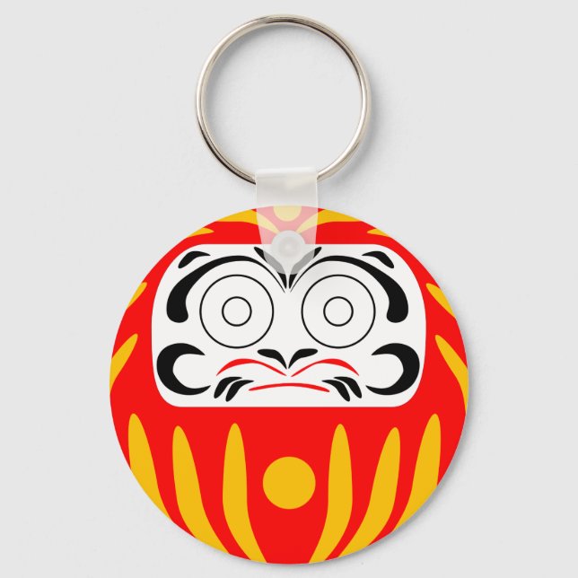 Traditional japanese daruma doll key ring (Front)