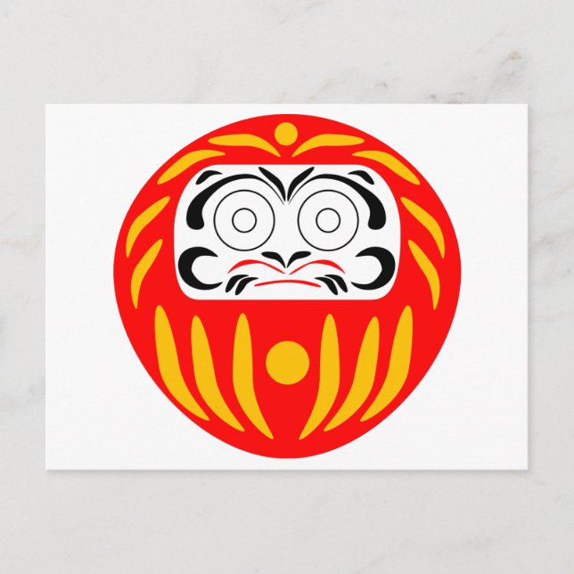 Traditional japanese daruma doll postcard (Front)