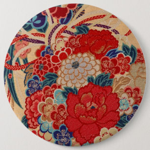 Traditional Japanese fabric design 6 Cm Round Badge