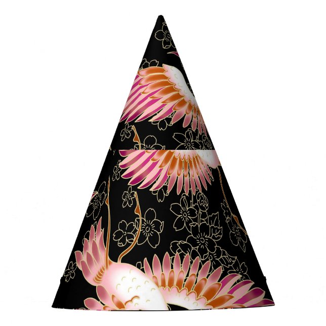 Traditional Japanese Kimono Motifs Pattern Party Hat (Front)