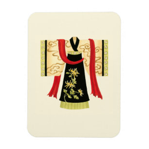 Traditional Japanese Kimono with Floral Print Magnet
