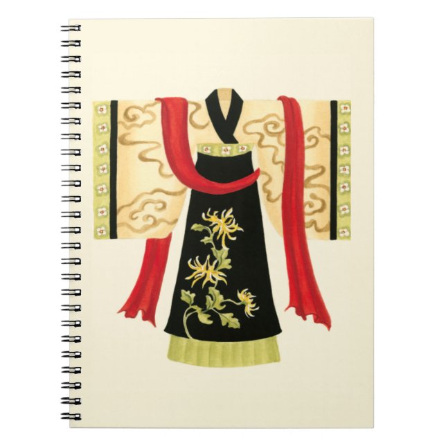 Traditional Japanese Kimono with Floral Print Notebook (Front)