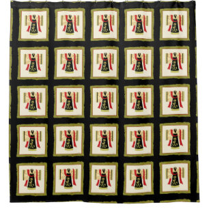 Traditional Japanese Kimono with Floral Print Shower Curtain