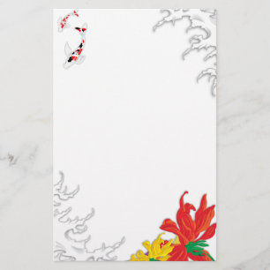 Traditional Japanese Koi under water Stationery