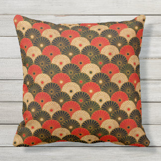 Traditional Japanese Lotus Pattern Cushion