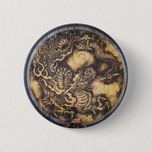 Traditional Japanese Oriental Dragon - 日本 - 6 Cm Round Badge