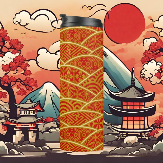 Traditional Japanese pattern thermo tumbler (Creator Uploaded)