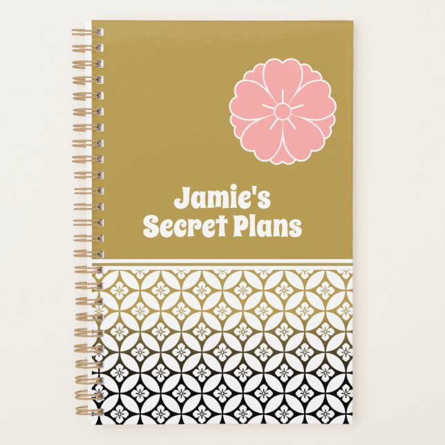 Traditional Japanese Shippou Pattern and Sakura Planner (Front)