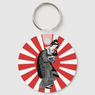 Traditional Japanese ukiyoe woman Key Ring