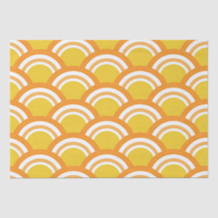 Traditional Japanese wave pattern in yellow    Tissue Paper