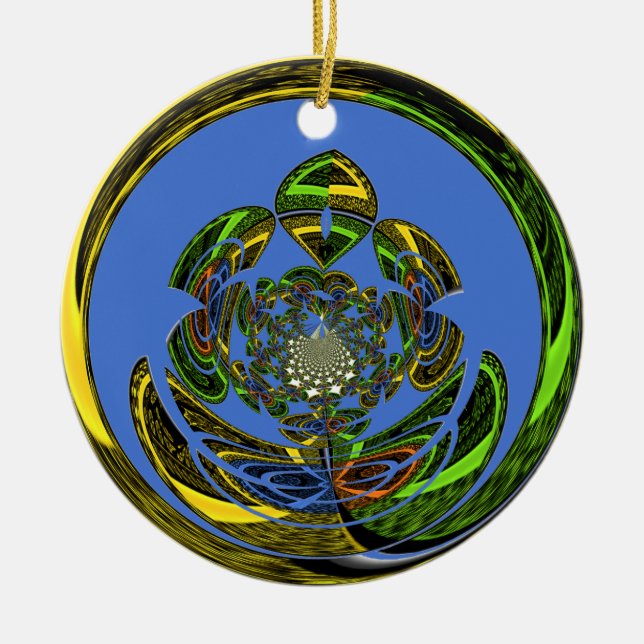 Traditional Just Blue Ceramic Tree Decoration (Front)