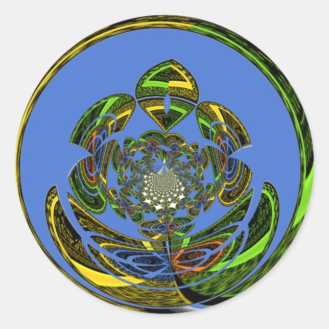 Traditional Just Blue Classic Round Sticker (Front)