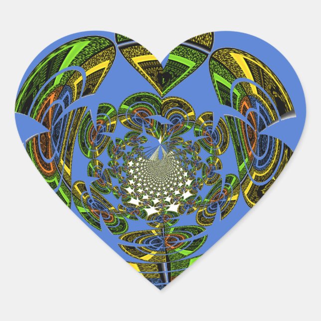 Traditional Just Blue Heart Sticker (Front)