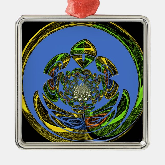 Traditional Just Blue Metal Tree Decoration (Front)