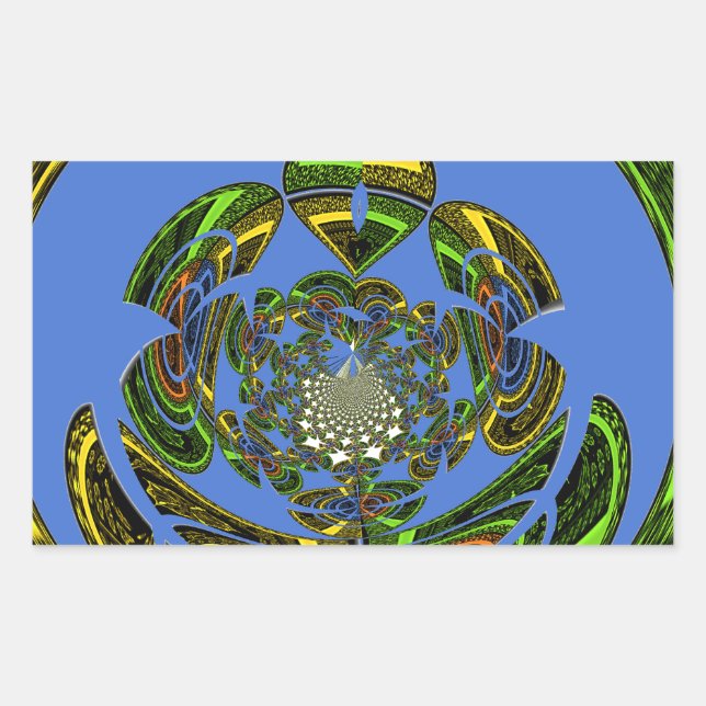 Traditional Just Blue Rectangular Sticker (Front)