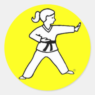 Traditional Karate Kid 4 on yellow stickers