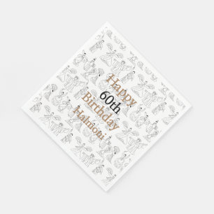 Traditional Korean Fan Dancers and Drummers Napkin