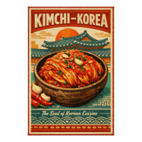Traditional Korean Kimchi in a bold vintage