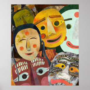 Traditional Korean Masks Poster